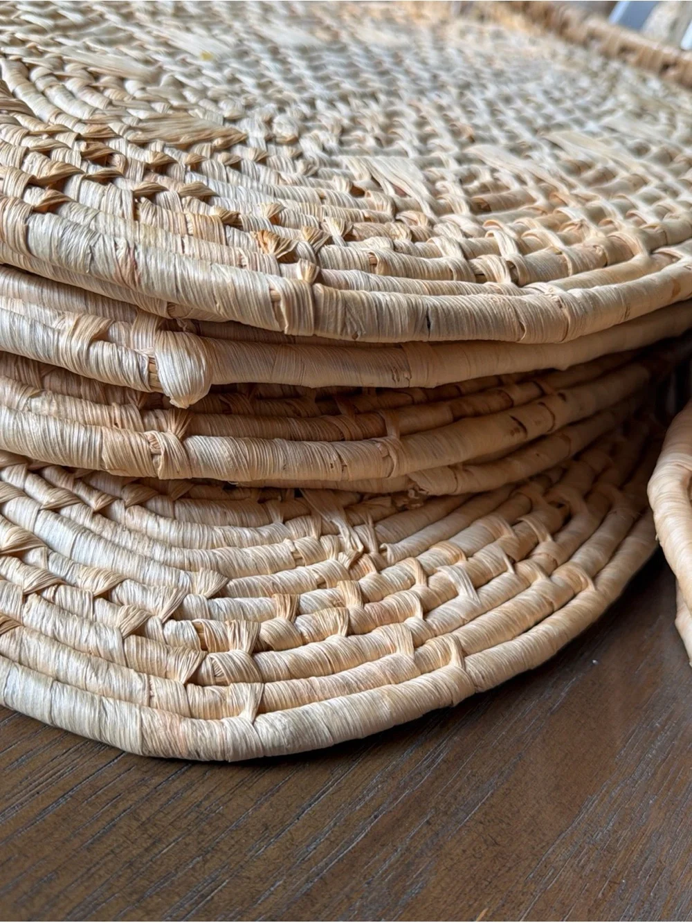 Oval Wicker Woven Placemats Rattan Boho Vintage 18x11.5” Coastal Set of 12